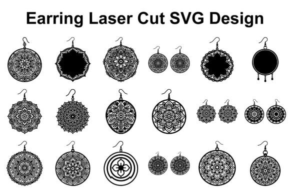 20 Round Earring SVG Bundle: Beautiful Laser Cut Designs