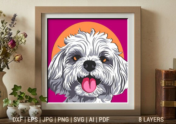 Adorable Shih Tzu Maltese 3D SVG Portrait