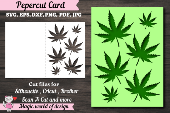 Cannabis Papercut Card Cover Template