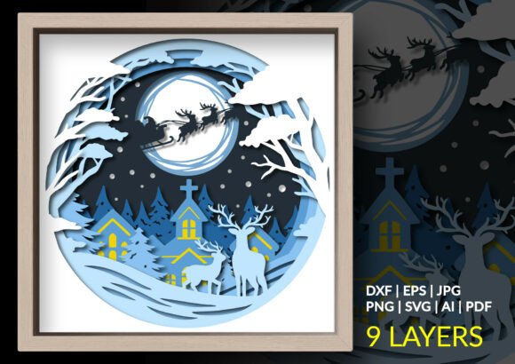 Christmas Winter Wonderland Shadow Box Magic