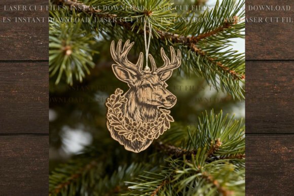 Deer Stag Ornament Svg Christmas Laser