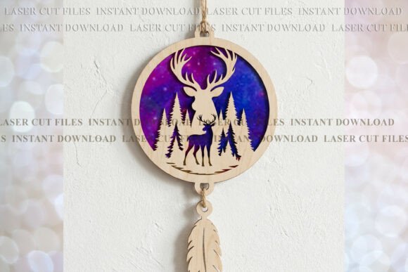 Deer Suncatcher Ornament SVG Laser Cut Design