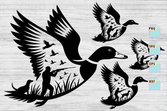Duck Hunting Svg, Hunting Silhouette Set