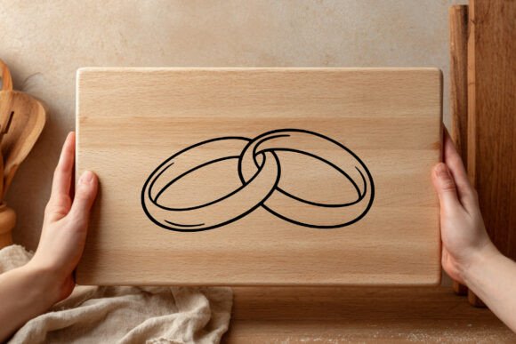 Elegant Interlocked Wedding Rings SVG for Timeless Designs