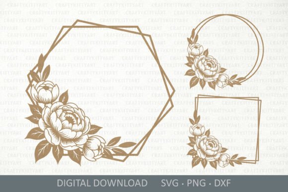 Elegant Peony Frames for Your Craft Projects