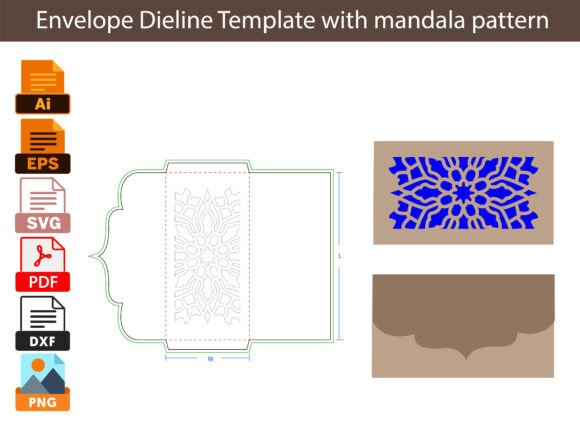 Envelope Dieline Template with Mandala: A Creative Design Asset