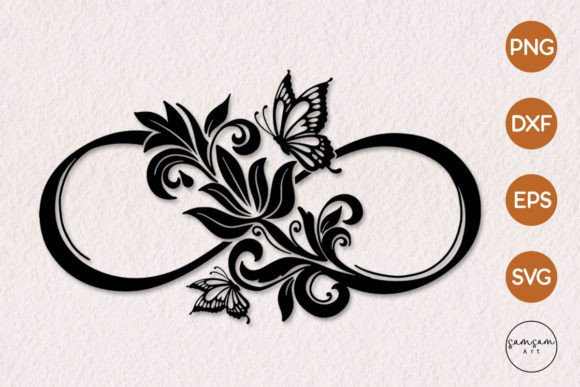 Floral Infinity Butterfly SVG: Elegant Digital Design
