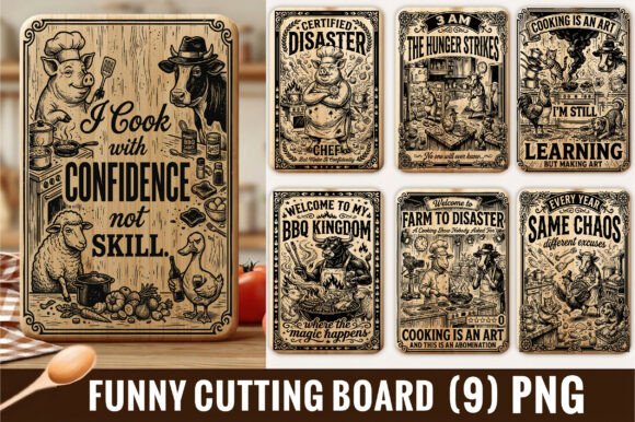 Laugh-Out-Loud Kitchen Designs: Funny Cutting Board Art