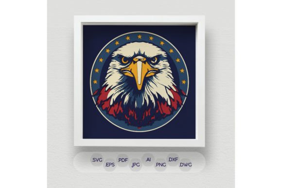 Majestic 3D Eagle Shadow Box: American Symbol Craft Design