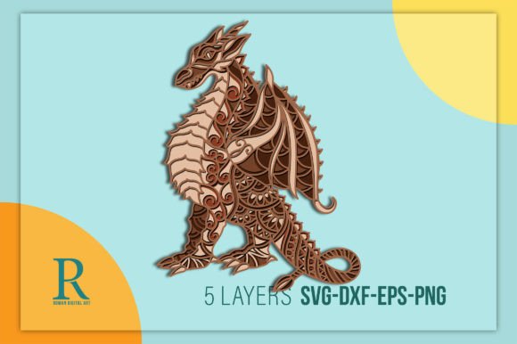 Multilayered Dragon Mandala SVG Design