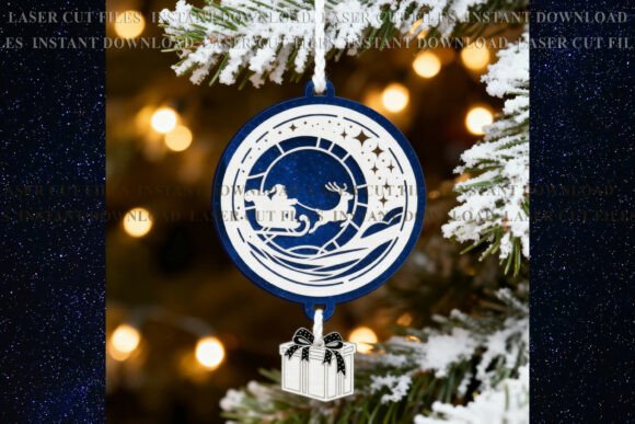 Santa Words Christmas Suncatcher SVG: Festive Laser Cut Art