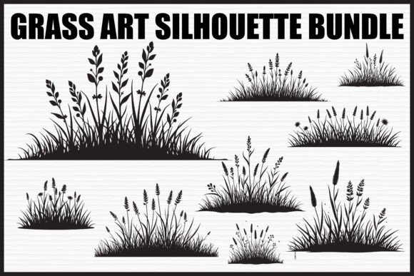 Wild Meadow Grass Silhouette Pack: Natural Vector Art